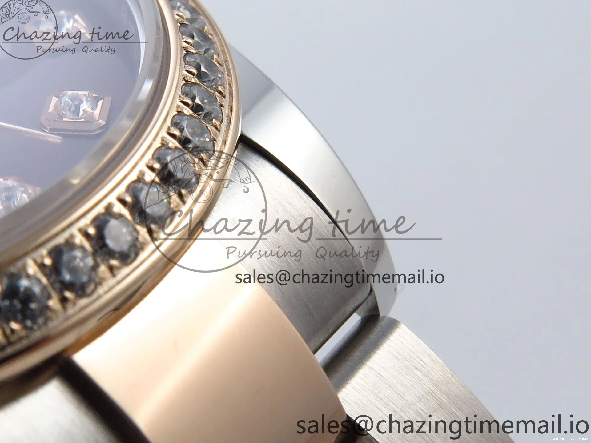 AAA Replica Watches 31 Oyster Dial 904L ETA Diamonds Bezel on RG WrinkleFree Best Diamonds Bracelet DateJust 278381RBR 373 Brown Steel ARF 1:1 SS Edition 1225